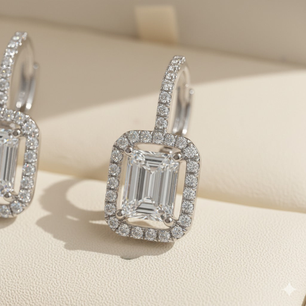 Luxury Baguette-Cut Zircon Rectangle Dangle Earring