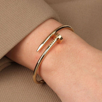 Stainless Steel Gold Plated Stainless Steel Anti Tarnish Nail Bracelet