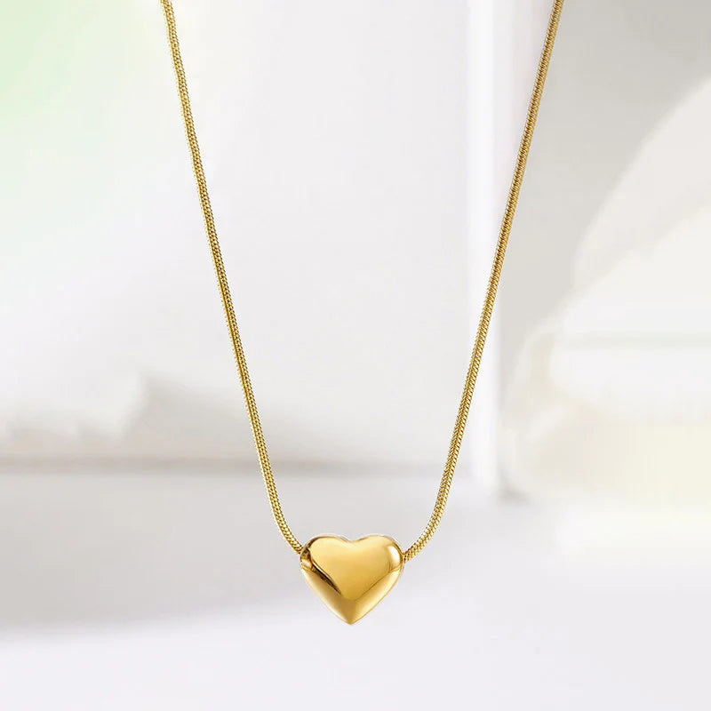 Gold Heart Pendant Necklace