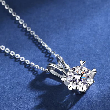 Silver-Plated Solitaire Pendant Necklace