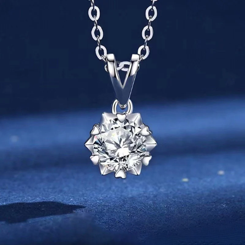 Silver-Plated Solitaire Pendant Necklace