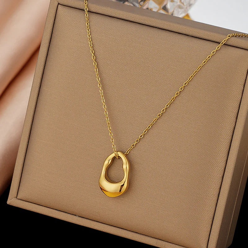 Modern Sculptural Gold Pendant Necklace