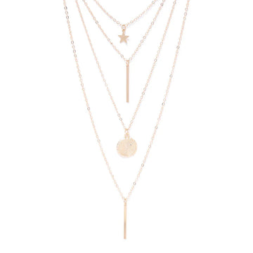Celestial Layers Gold Pendant Necklace