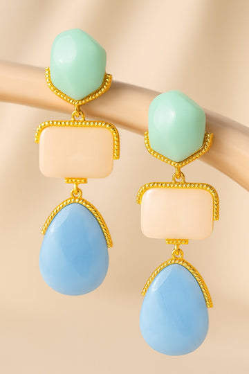 Pastel Geometric Drop Earring