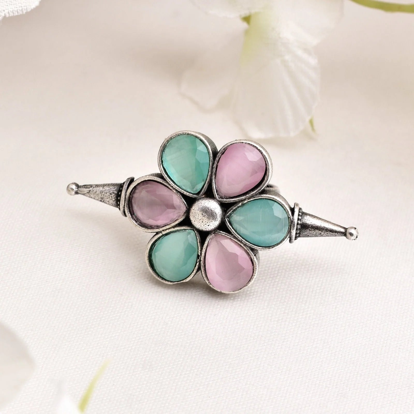 Pastel Bloom Statement Ring