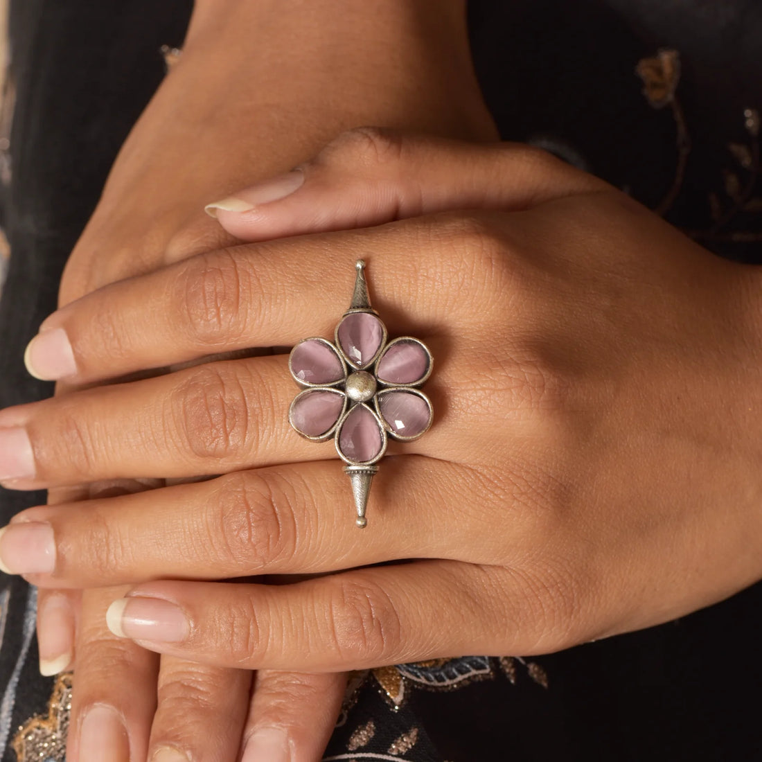 Pastel Bloom Statement Ring