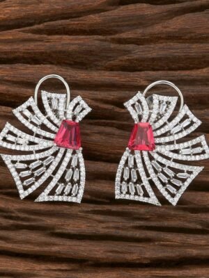 American Diamond Classic Earring With Rhodium Plating