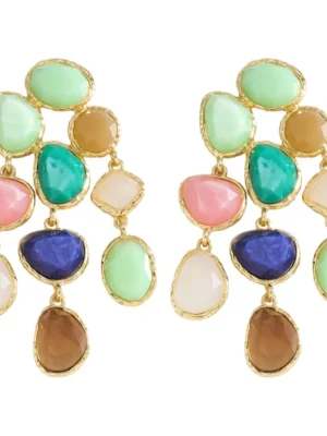 Modern Organic Gold Drop Earring