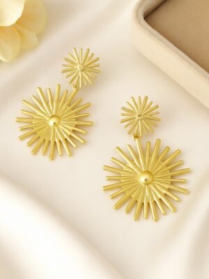 Radiant Starburst Gold Statement Earring